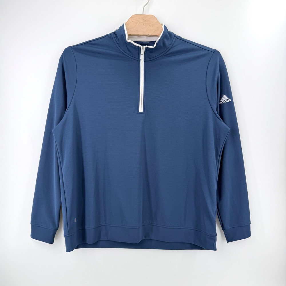 Adidas Lightweight 1/4 Zip Golf Aeroready Pullover 2XL Recycled Blue Mens NEW